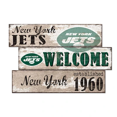 New York Jets 24" 3-Plank Welcome Sign