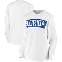 Women's Pressbox White Florida Gators Big Block Whiteout Long Sleeve T-Shirt