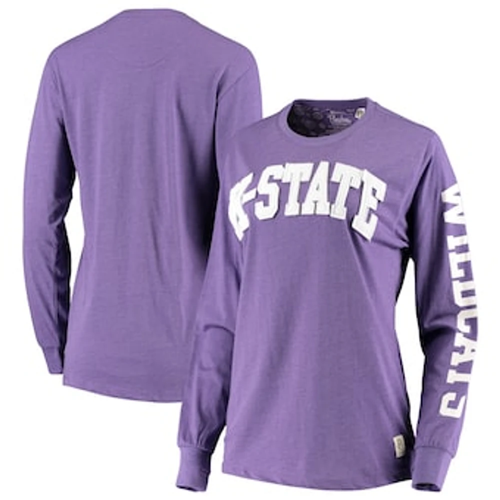 Women's Pressbox Purple Kansas State Wildcats Two-Hit Canyon Long Sleeve T-Shirt