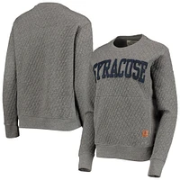 Women's Pressbox Heather Charcoal Syracuse Orange Moose Quilted Pullover Sweatshirt