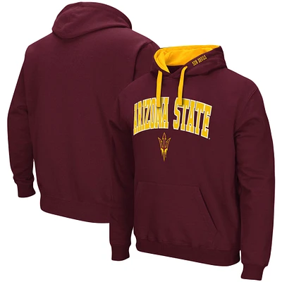 Men's Colosseum Maroon Arizona State Sun Devils Big & Tall Arch Logo 2.0 Pullover Hoodie