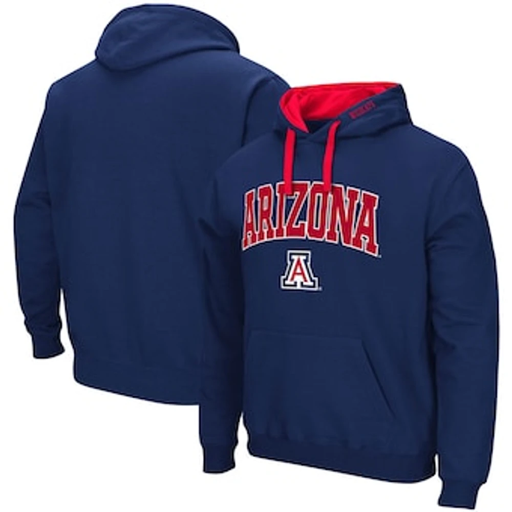 Men's Colosseum Navy Arizona Wildcats Big & Tall Arch Logo 2.0 Pullover Hoodie