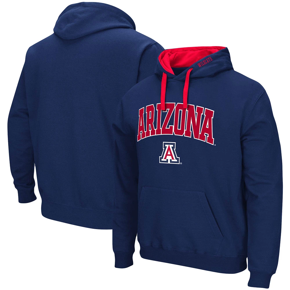 Men's Colosseum Navy Arizona Wildcats Big & Tall Arch Logo 2.0 Pullover Hoodie