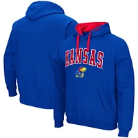 Men's Colosseum Royal Kansas Jayhawks Big & Tall Arch Logo 2.0 Pullover Hoodie