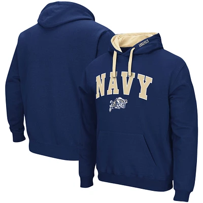 Men's Colosseum Navy Midshipmen Big & Tall Arch Logo 2.0 Pullover Hoodie