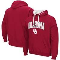 Men's Colosseum Crimson Oklahoma Sooners Big & Tall Arch Logo 2.0 Pullover Hoodie