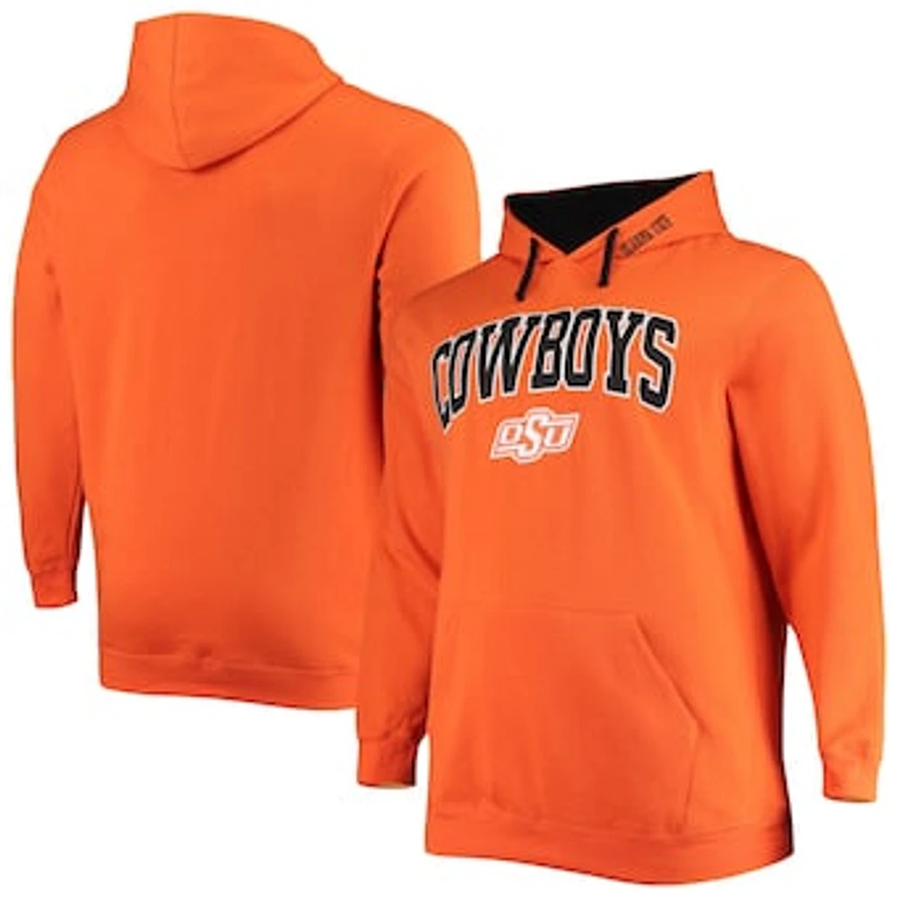 Men's Colosseum Orange Oklahoma State Cowboys Big & Tall Arch Logo 2.0 Pullover Hoodie