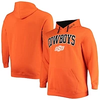 Men's Colosseum Orange Oklahoma State Cowboys Big & Tall Arch Logo 2.0 Pullover Hoodie