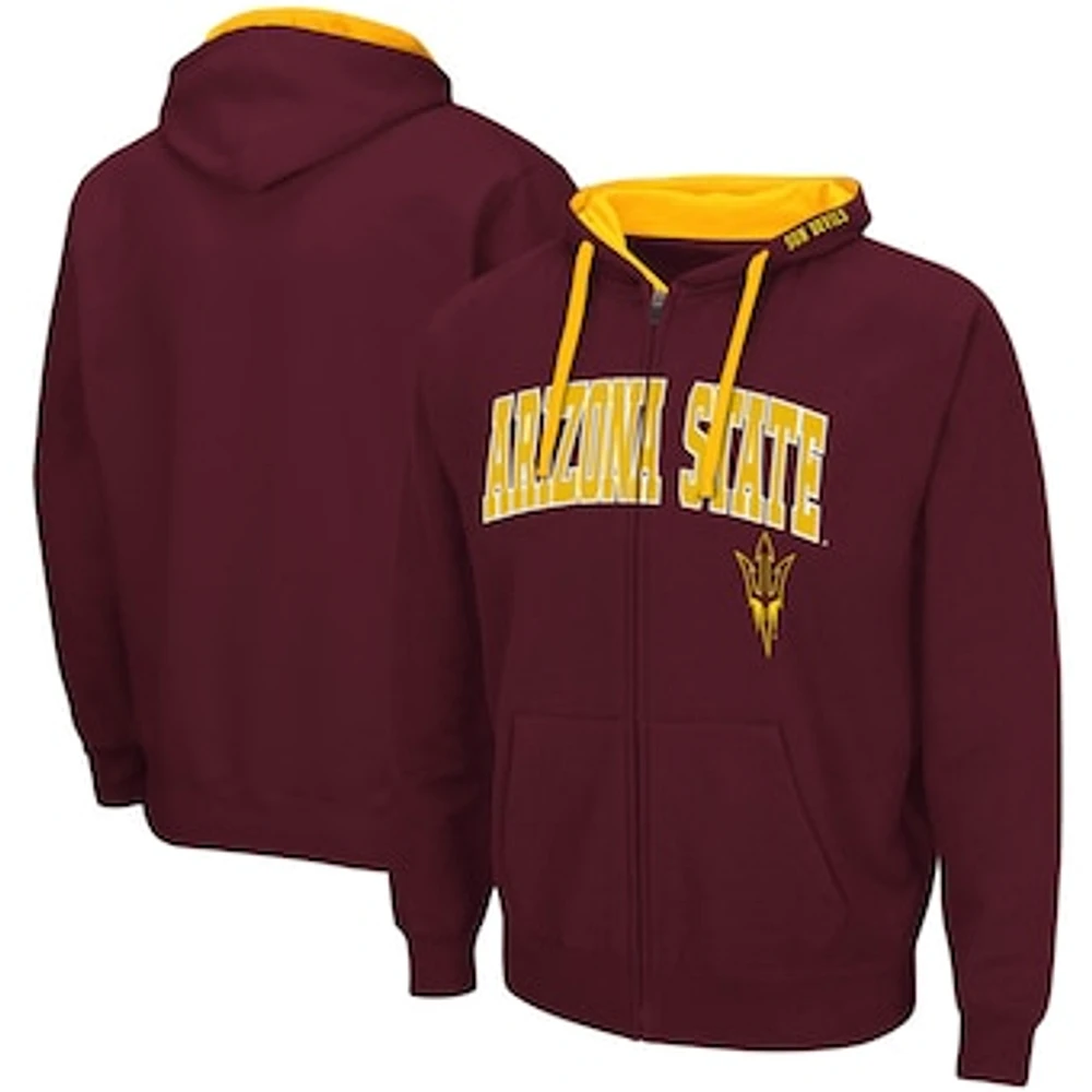 Men's Colosseum Maroon Arizona State Sun Devils Big & Tall Full-Zip Hoodie