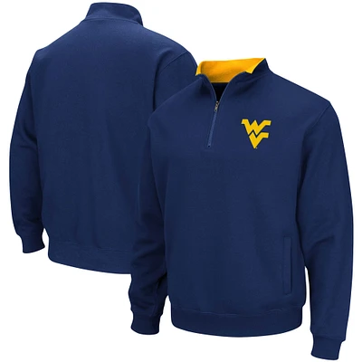 Men's Colosseum Navy West Virginia Mountaineers Big & Tall Tortugas Quarter-Zip Jacket