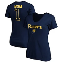 Women's Navy Indiana Pacers #1 Mom Logo V-Neck T-Shirt
