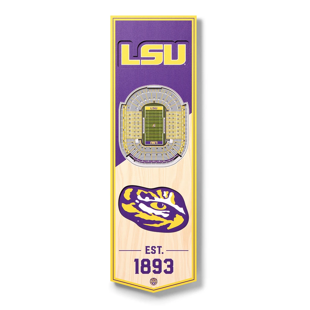 LSU Tigers 6'' x 19'' 3D StadiumView Banner