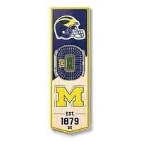 Michigan Wolverines 6'' x 19'' 3D StadiumView Banner
