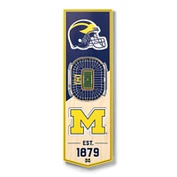 Michigan Wolverines 6'' x 19'' 3D StadiumView Banner