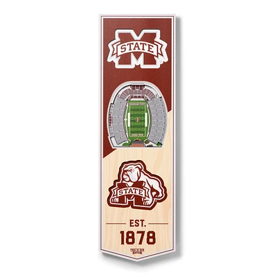 Mississippi State Bulldogs 6'' x 19'' 3D StadiumView Banner