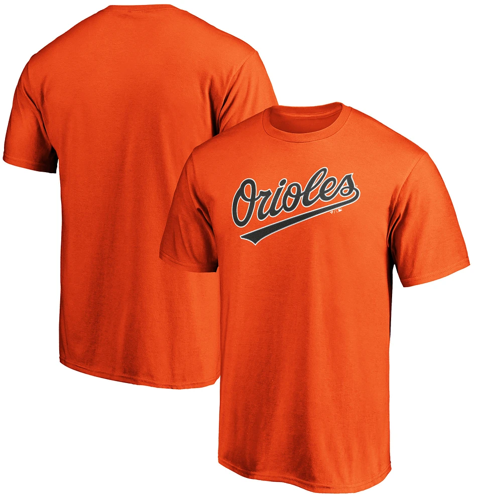 Men's Fanatics Orange Baltimore Orioles Official Wordmark Logo T-Shirt