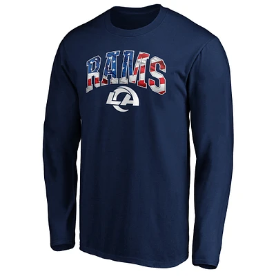 Men's Navy Los Angeles Rams Banner Wave Long Sleeve T-Shirt
