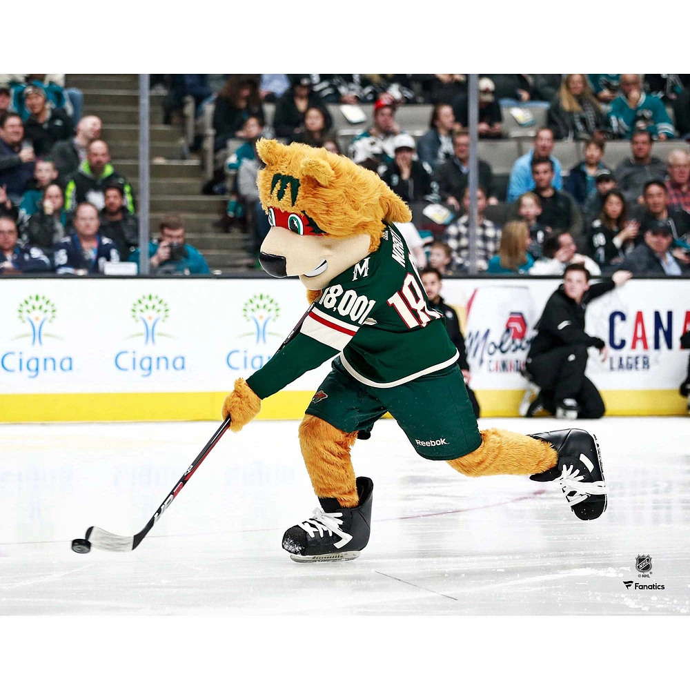 Nordy Minnesota Wild Unsigned Green Jersey Shooting Photograph