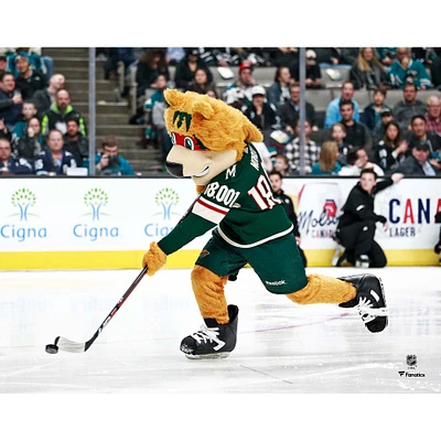 Nordy Minnesota Wild Unsigned Green Jersey Shooting Photograph