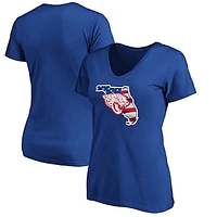 Women's Royal Jacksonville Jaguars Banner State V-Neck T-Shirt