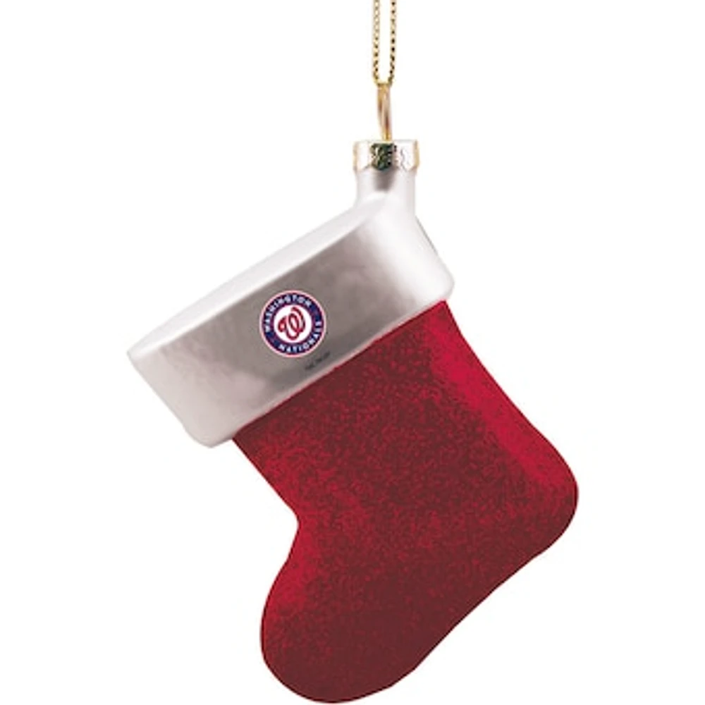 Washington Nationals Logo Blown Glass Stocking Ornament