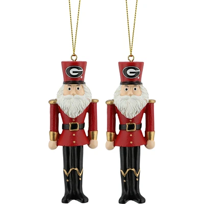 Georgia Bulldogs 2-Pack Santa Nutcracker Ornament Set