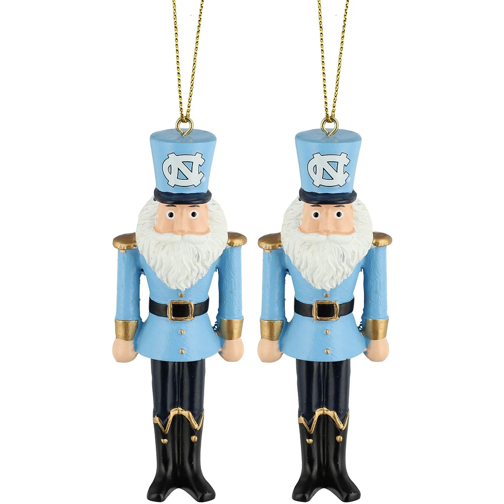 North Carolina Tar Heels 2-Pack Santa Nutcracker Ornament Set