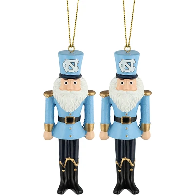 North Carolina Tar Heels 2-Pack Santa Nutcracker Ornament Set