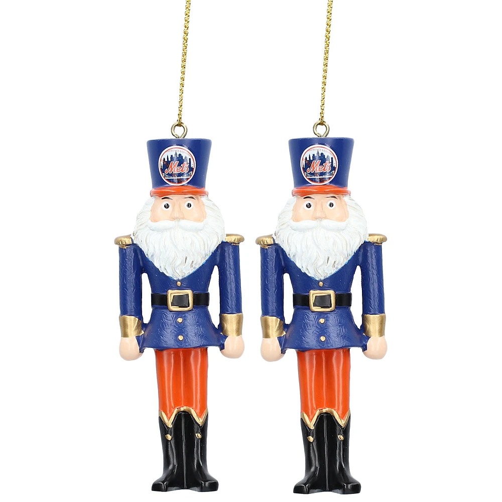 New York Mets 2-Pack Santa Nutcracker Ornament Set