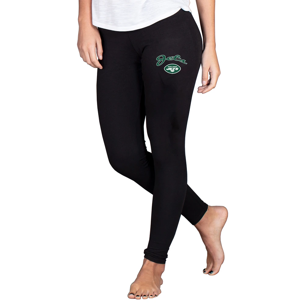 Women's Concepts Sport Black New York Jets Lightweight Fraction Lounge Leggings