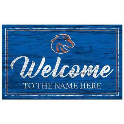 Boise State Broncos 11" x 19" Personalized Team Color Welcome Sign