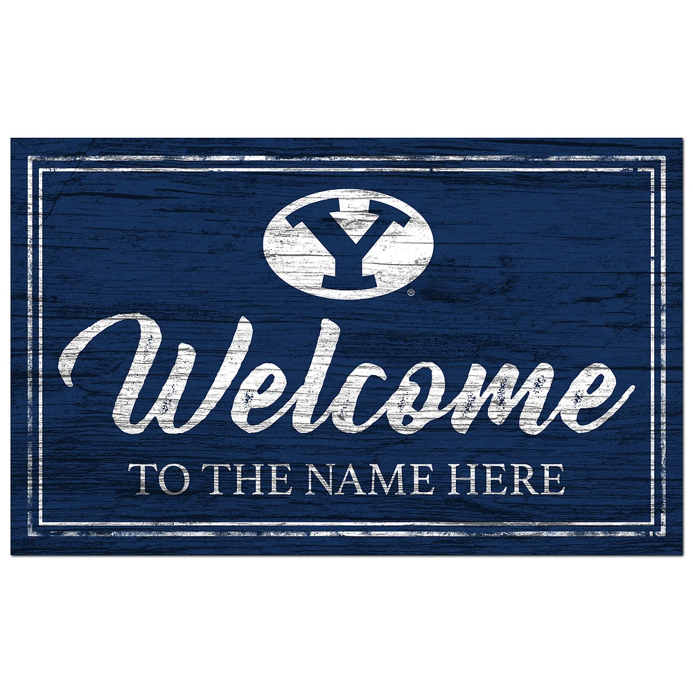 BYU Cougars 11" x 19" Personalized Team Color Welcome Sign