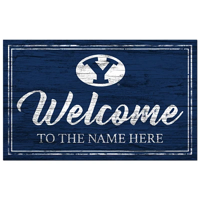 BYU Cougars 11" x 19" Personalized Team Color Welcome Sign