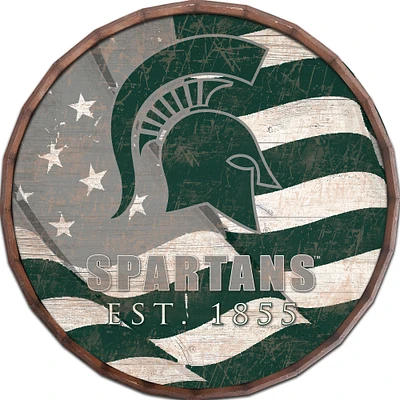 Michigan State Spartans 16" Flag Barrel Top Sign