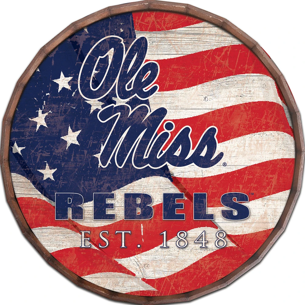 Ole Miss Rebels 16" Flag Barrel Top Sign