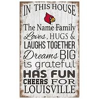 Louisville Cardinals Personalized 11" x 19" In This House Sign