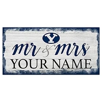 BYU Cougars 6" x 12" Personalized Mr. & Mrs. Script Sign