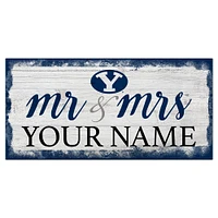 BYU Cougars 6" x 12" Personalized Mr. & Mrs. Script Sign