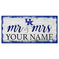 Kentucky Wildcats 6" x 12" Personalized Mr. & Mrs. Script Sign