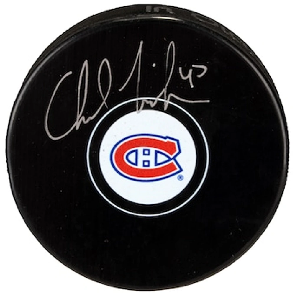 Charlie Lindgren Montreal Canadiens Autographed Hockey Puck