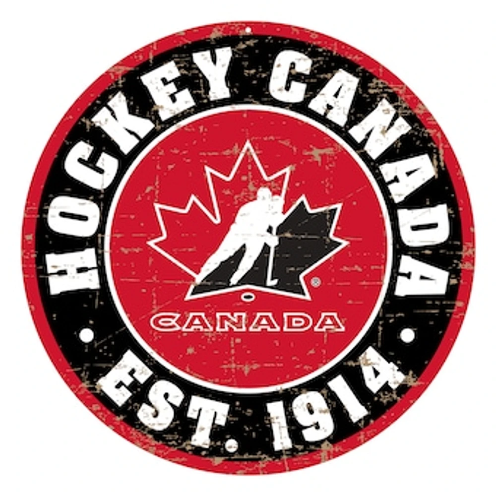 Hockey Canada - 22'' Round PVC Distressed Logo Wall Sign