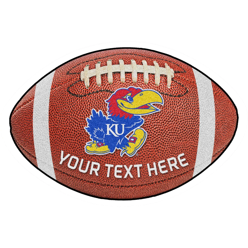 Kansas Jayhawks 22'' x 35'' Personalized Football Mat
