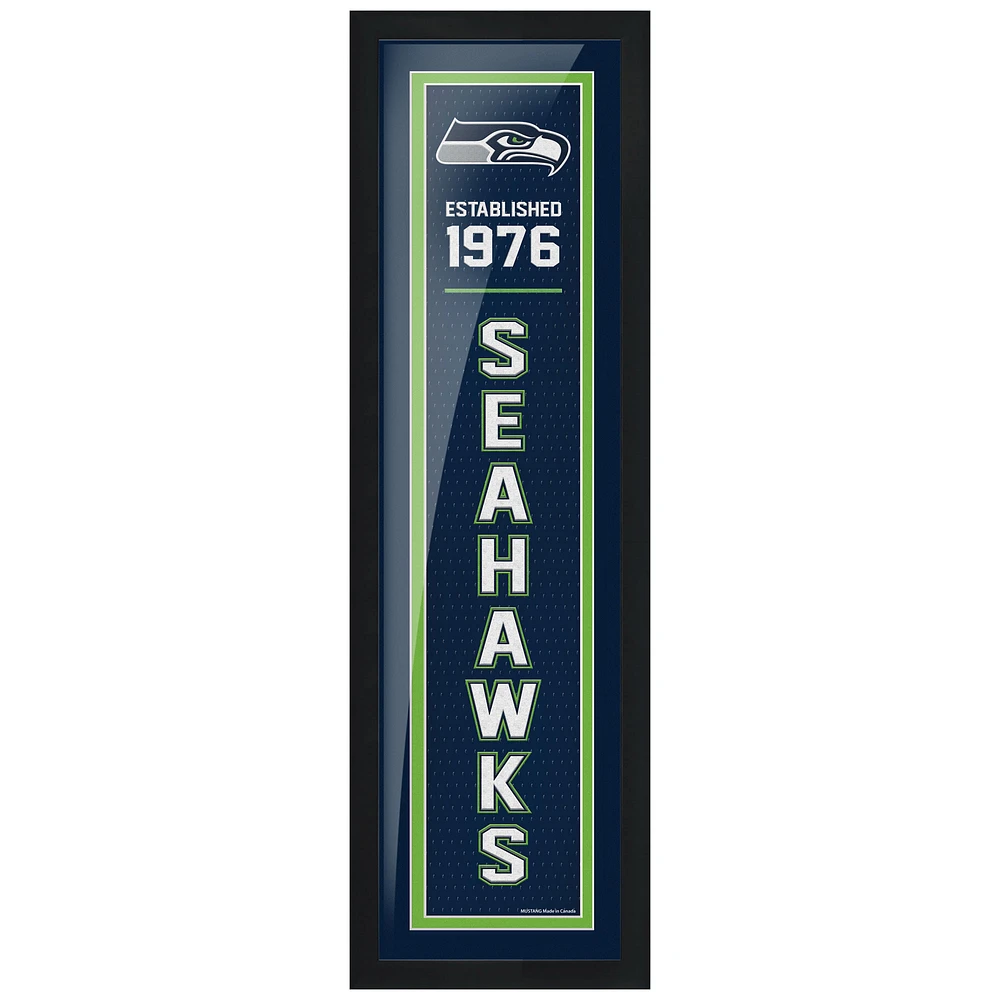 Seattle Seahawks - 6'' x 22'' Established Framed Art