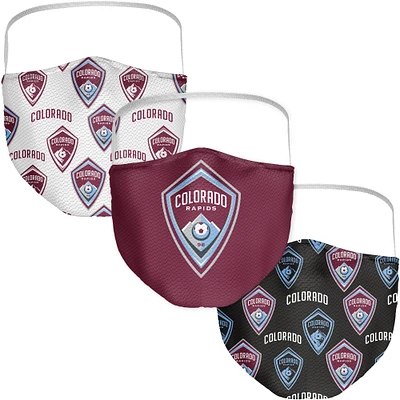 Adult Fanatics Colorado Rapids All Over Logo Face Covering 3-Pack