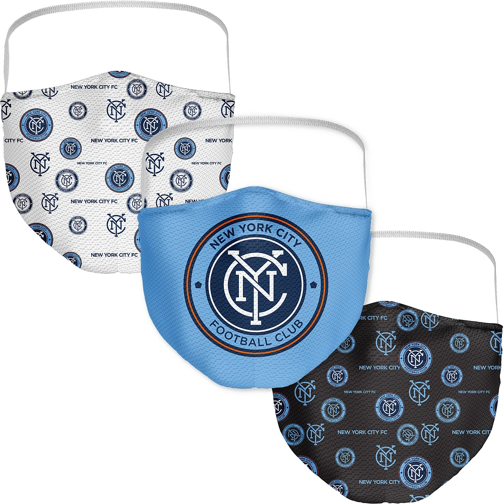 Adult Fanatics New York City FC All Over Logo Face Covering 3-Pack