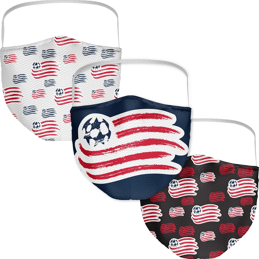 Adult Fanatics New England Revolution All Over Logo Face Covering 3-Pack