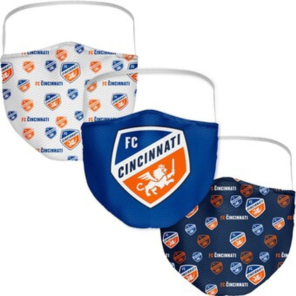 Adult Fanatics FC Cincinnati All Over Logo Face Covering 3-Pack