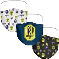 Adult Fanatics Nashville SC All Over Logo Face Covering 3-Pack