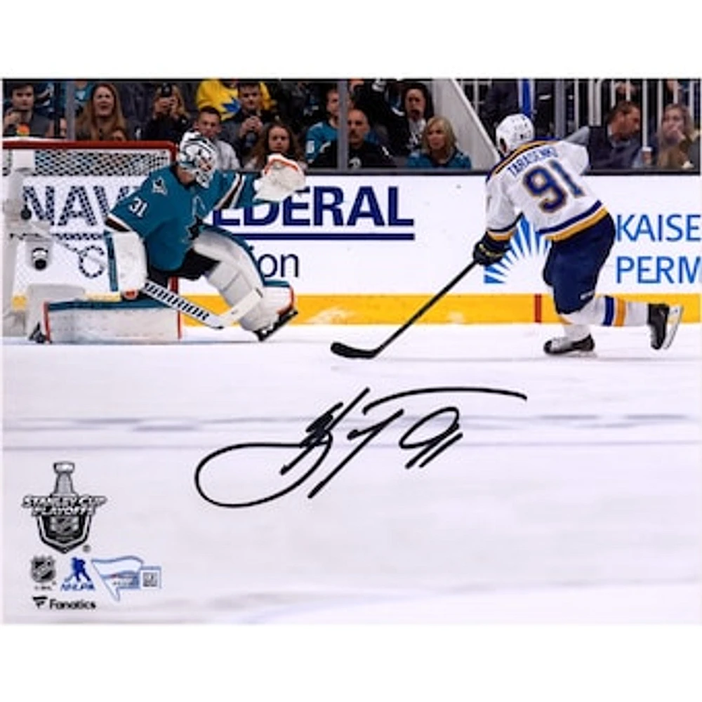 Vladimir Tarasenko St. Louis Blues Autographed 8'' x 10'' 2019 Stanley Cup Playoffs Game 5 Penalty Shot Goal vs. San Jose Sharks Photograph