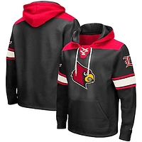 Men's Colosseum Black Louisville Cardinals 2.0 Lace-Up Pullover Hoodie